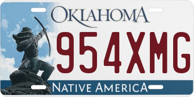 OK license plate 954XMG