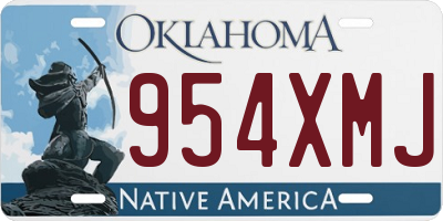 OK license plate 954XMJ