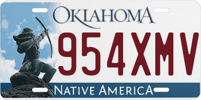 OK license plate 954XMV