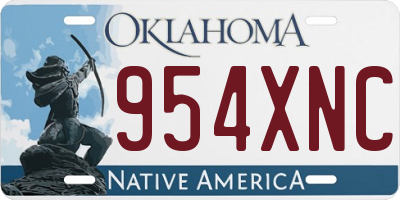 OK license plate 954XNC
