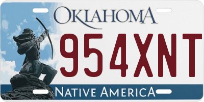 OK license plate 954XNT
