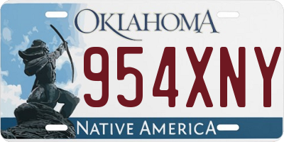 OK license plate 954XNY