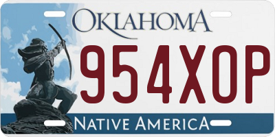 OK license plate 954XOP