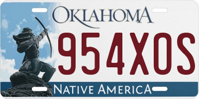 OK license plate 954XOS