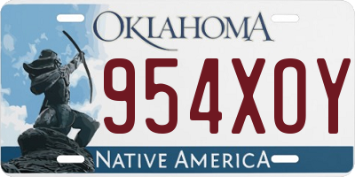 OK license plate 954XOY