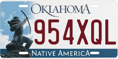 OK license plate 954XQL