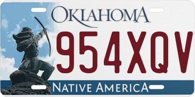 OK license plate 954XQV