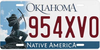 OK license plate 954XVO