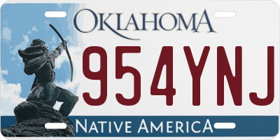 OK license plate 954YNJ