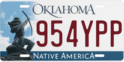 OK license plate 954YPP
