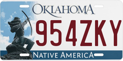 OK license plate 954ZKY