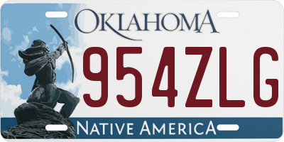 OK license plate 954ZLG