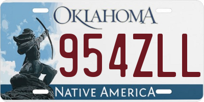 OK license plate 954ZLL