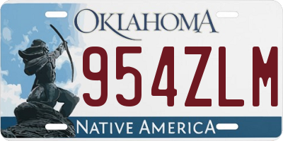 OK license plate 954ZLM