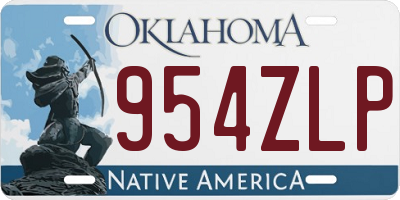 OK license plate 954ZLP