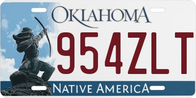 OK license plate 954ZLT