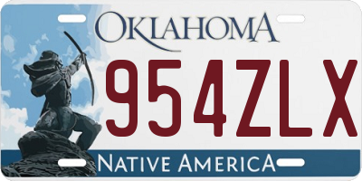 OK license plate 954ZLX