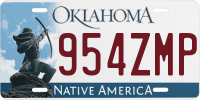 OK license plate 954ZMP