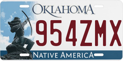 OK license plate 954ZMX