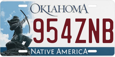 OK license plate 954ZNB