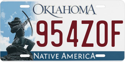OK license plate 954ZOF