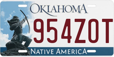 OK license plate 954ZOT