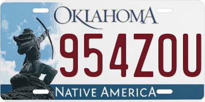 OK license plate 954ZOU