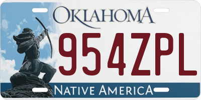 OK license plate 954ZPL