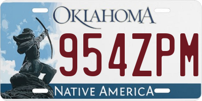 OK license plate 954ZPM