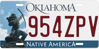 OK license plate 954ZPV