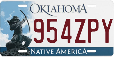 OK license plate 954ZPY