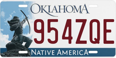 OK license plate 954ZQE