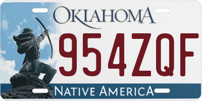 OK license plate 954ZQF