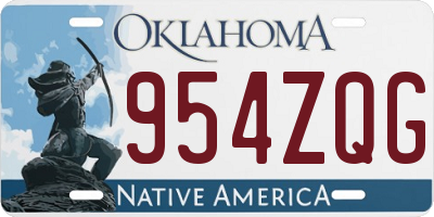 OK license plate 954ZQG