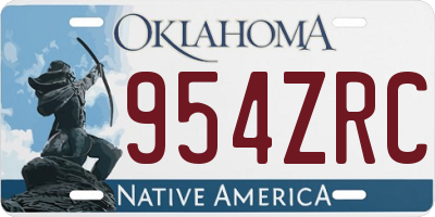 OK license plate 954ZRC