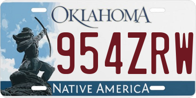 OK license plate 954ZRW