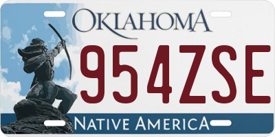 OK license plate 954ZSE