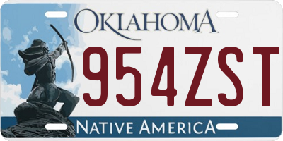 OK license plate 954ZST