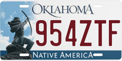 OK license plate 954ZTF