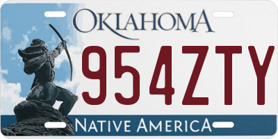OK license plate 954ZTY