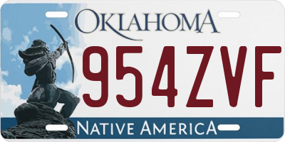 OK license plate 954ZVF
