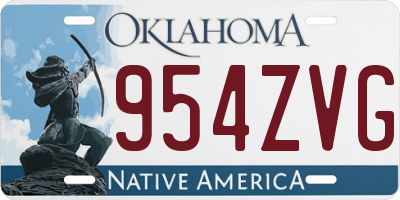 OK license plate 954ZVG