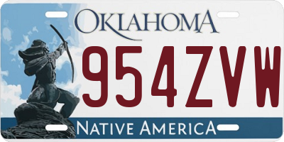 OK license plate 954ZVW