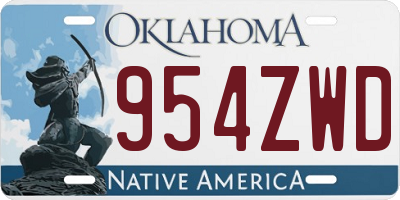 OK license plate 954ZWD