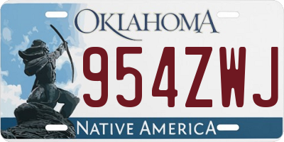 OK license plate 954ZWJ