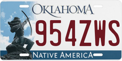 OK license plate 954ZWS