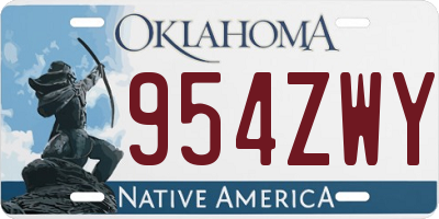 OK license plate 954ZWY