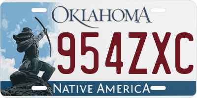 OK license plate 954ZXC