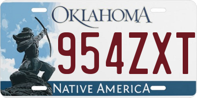 OK license plate 954ZXT