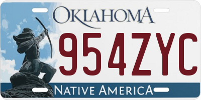 OK license plate 954ZYC